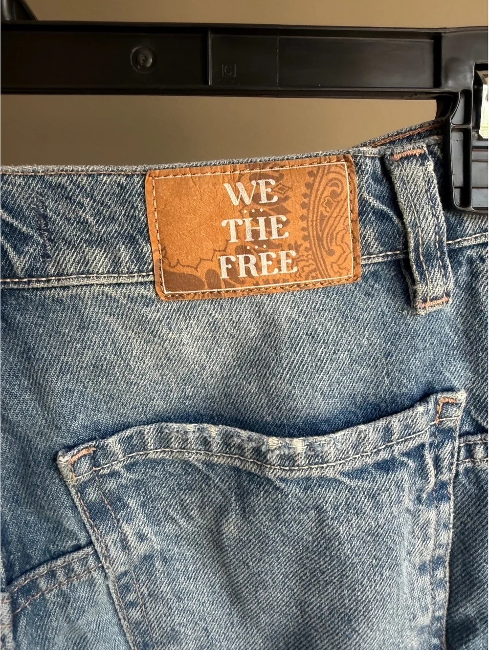 We The Free Tinsely Baggy High Rise Straight Leg Jeans